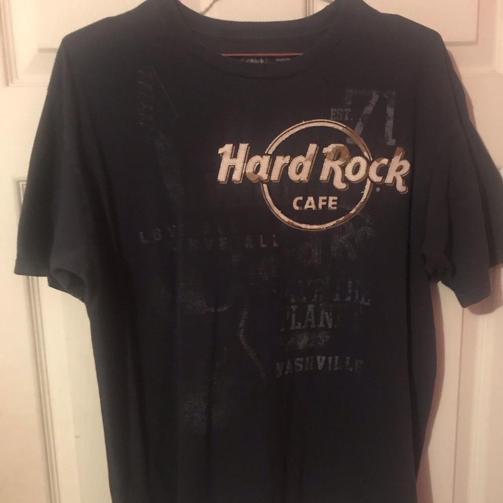 Hard Rock Cafe Nashville TN Dark Blue T-Shirt Mens Large L
